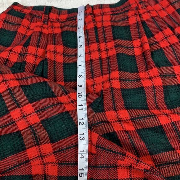 Vintage 90s Sag Harbor plaid wool blend hi rise pleated shorts, 14 - Picture 5 of 9
